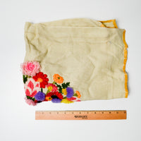 Embroidered Floral Linen Panel