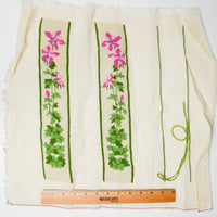 Floral Linen Needlepoint Panel