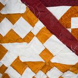 Orange, Red + White Pieced Quilt Top - 30" x 42"