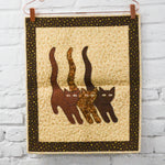 Three Cats Applique Quilted Wall Hanging - 17" x 20"