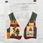 Country Bears at Heart Printed Vest Fabric Panel - 36" x 60"