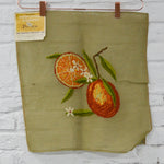 Orange Vintage Preworked Needlepoint Canvas - 19" x 18"