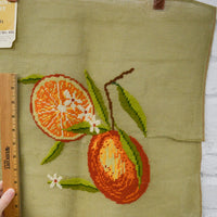 Orange Vintage Preworked Needlepoint Canvas - 19" x 18"