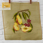 Pear Vintage Preworked Needlepoint Canvas - 19" x 18"