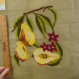 Pear Vintage Preworked Needlepoint Canvas - 19" x 18"