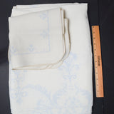 Off-White Linen Napkin + Tablecloth Set, Stamped for Embroidery