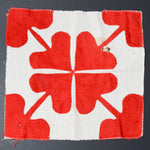 Red + White Antique Applique Fabric Square