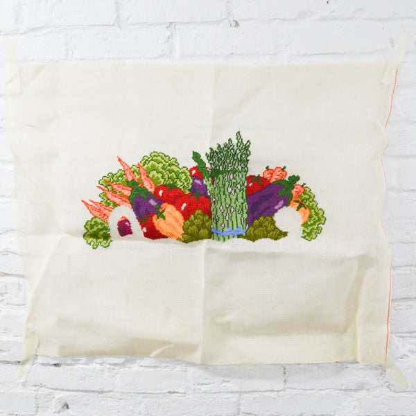 Vegetable Basket Needlepoint Panel - Missing Basket