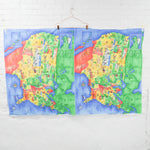 United States Map Fabric Panel, Set of 2 - 45" x 66"