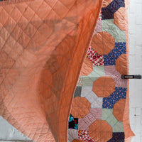 Salmon Pink Octagonal Block Quilt - 72" x 90"