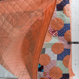 Salmon Pink Octagonal Block Quilt - 72" x 90"