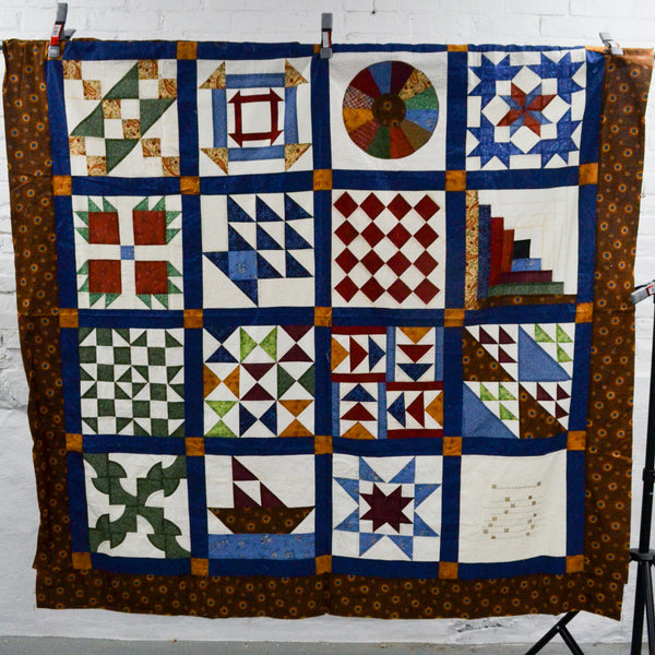 Story of the Underground Railroad Sampler Pieced Quilt Top - 66" x 66"