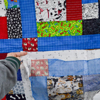Colorful Pet Print Quilt Top  - 48" x 49"