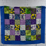 Green + Purple Insects & Lemons Pieced Quilt Top - 42" x 42"