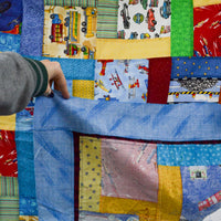 Colorful Transportation Pieced Quilt Top - 49" x 50"