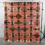 On Point Four-Patch Pieced Quilt Top - 84" x 98"