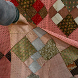 On Point Four-Patch Pieced Quilt Top - 84" x 98"