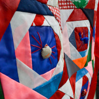Embroidered + 3D Applique Crazy Quilt - 33" x 62"
