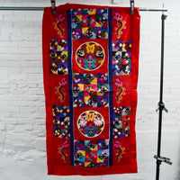 Embroidered + 3D Applique Crazy Quilt - 33" x 62"