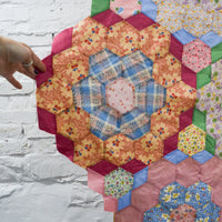 Hexagon English Paper Pieced Quilt Top - 50" x 68"