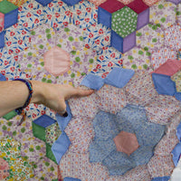 Hexagon English Paper Pieced Quilt Top - 50" x 68"