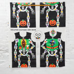 Skeleton Costume and Mask Cut and Sew Fabric Panel - 45" x 42"