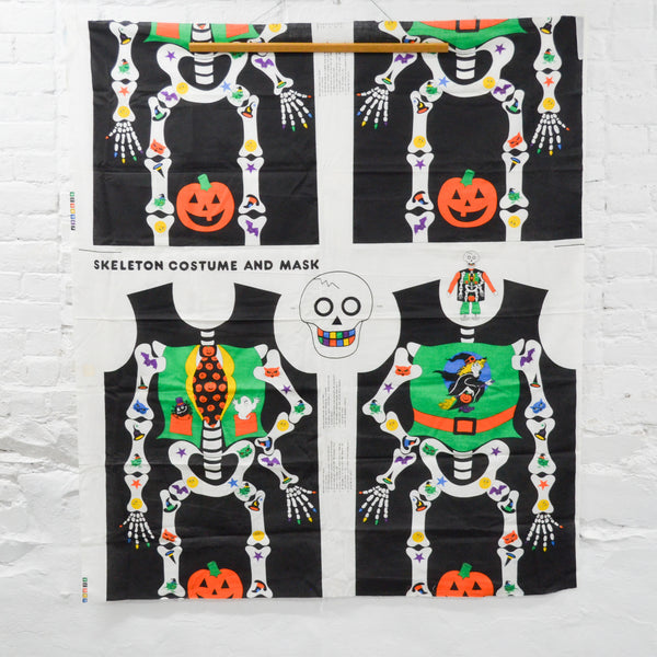 Skeleton Costume and Mask Cut and Sew Fabric Panel - 45" x 42"