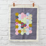 Hexagon Pieced + Basted Quilt Panel