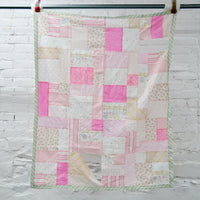 Pink Pieced Quilt Top - 38" x 46"