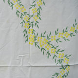 Pink + Yellow Floral Vintage Tablecloth - 52" x 64"