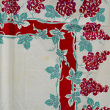 Red + Green Grapevine Vintage Tablecloth - 52" x 70"