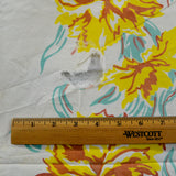 Yellow + Green Floral Vintage Tablecloth - 46" x 46"