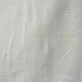 Blue Stripe Border Vintage Tablecloth with White Floral Damask Pattern - 50" x 64"