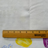 Purple, Yellow + Baby Blue Floral Border Vintage Tablecloth - 54" x 62"