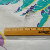 Green, Yellow + Purple Sombrero + Mexican Fruits Vintage Tablecloth - 46" x 50"