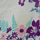 Pink + Purple Floral Vintage Tablecloth - 42" x 50"