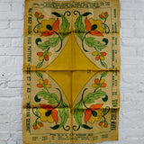 Floral Folk Art Printed Burlap Panel for Rug Hooking - 27" x 40"