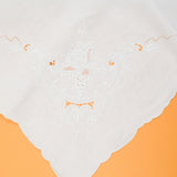 White Floral Damask Eyelet Tablecloth - 50" x 66"