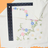 White Tablecloth with Colorful Floral Embroidery - 34" x 34"
