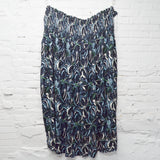 Blue, Green + White Floral Print Pre-Shirred + Pre-Washed Fabric Panel - 55" x 76"