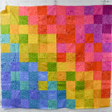 Rainbow Gradient Quilt Top - 49" x 54"