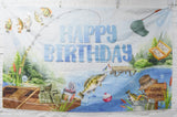 Gone Fishing Happy Birthday Wall Hanging - 43" x 70"