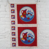 Red, White + Blue Fruit Basket Print Fabric Panel - 36" x 38"