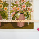 Potted Flowers Needlepoint Panel - Almost Complete