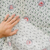 Vintage Teapot Print Fabric Remnant - 36" x 38"
