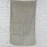 Vintage Blue, Off-White + Black Abstract Geometric Print Feed Sack - 22" x 36"