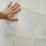 Vintage Linen Tablecloth, Stamped for Embroidery Floral Motif - 56" x 76"
