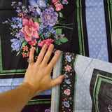 Dark Floral Quilting Weight Woven Fabric Panel - 44" x 52"