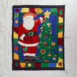 Santa Cheater Crazy Quilt Fabric Panel - 36" x 44"