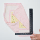 Pastel Yellow + Pink Floral Embroidered Pillow Cover with Invisible Zipper - 13" x 13"